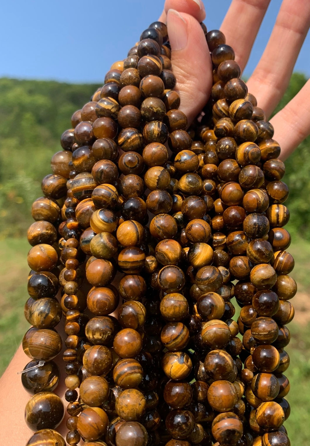 Perles en oeil de tigre entre 4 et 18mm OTU