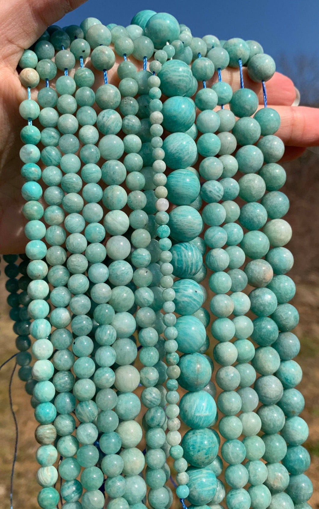 Perles en amazonite entre 4 et 12mm AU