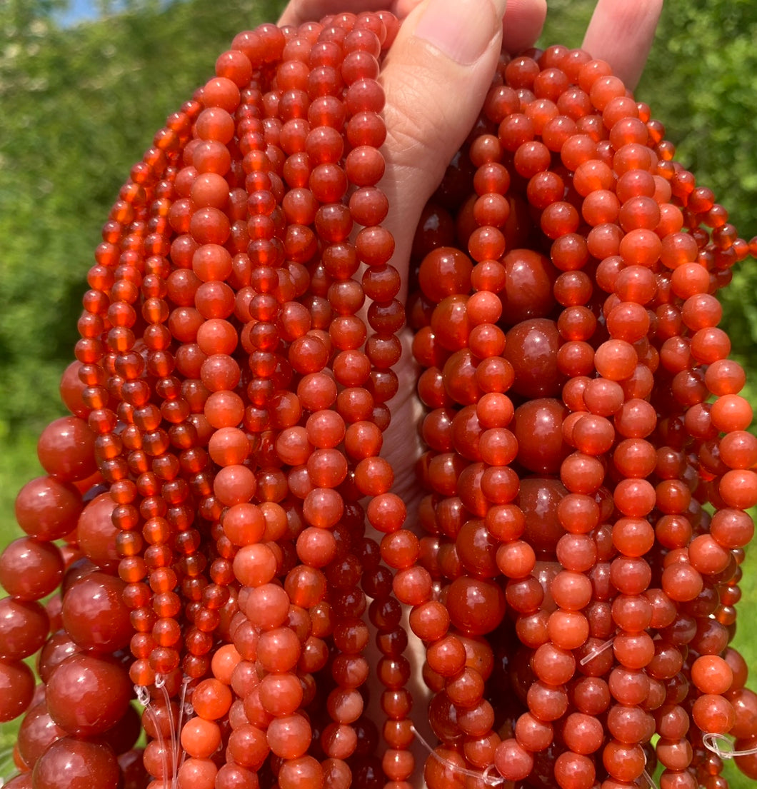 Perles en cornaline / agate rouge entre 4 et 14mm CAT