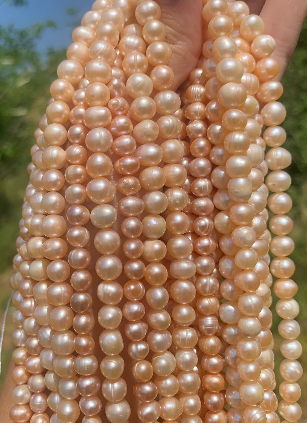 Perles de culture rose doré