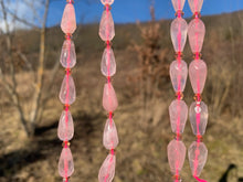 Charger l&#39;image dans la galerie, Perles en quartz rose, forme goutte facettées 8 x 16mm
