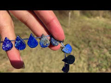 Charger et lire la vidéo dans la visionneuse de la Galerie, Perles en lapis-lazuli, forme goutte
