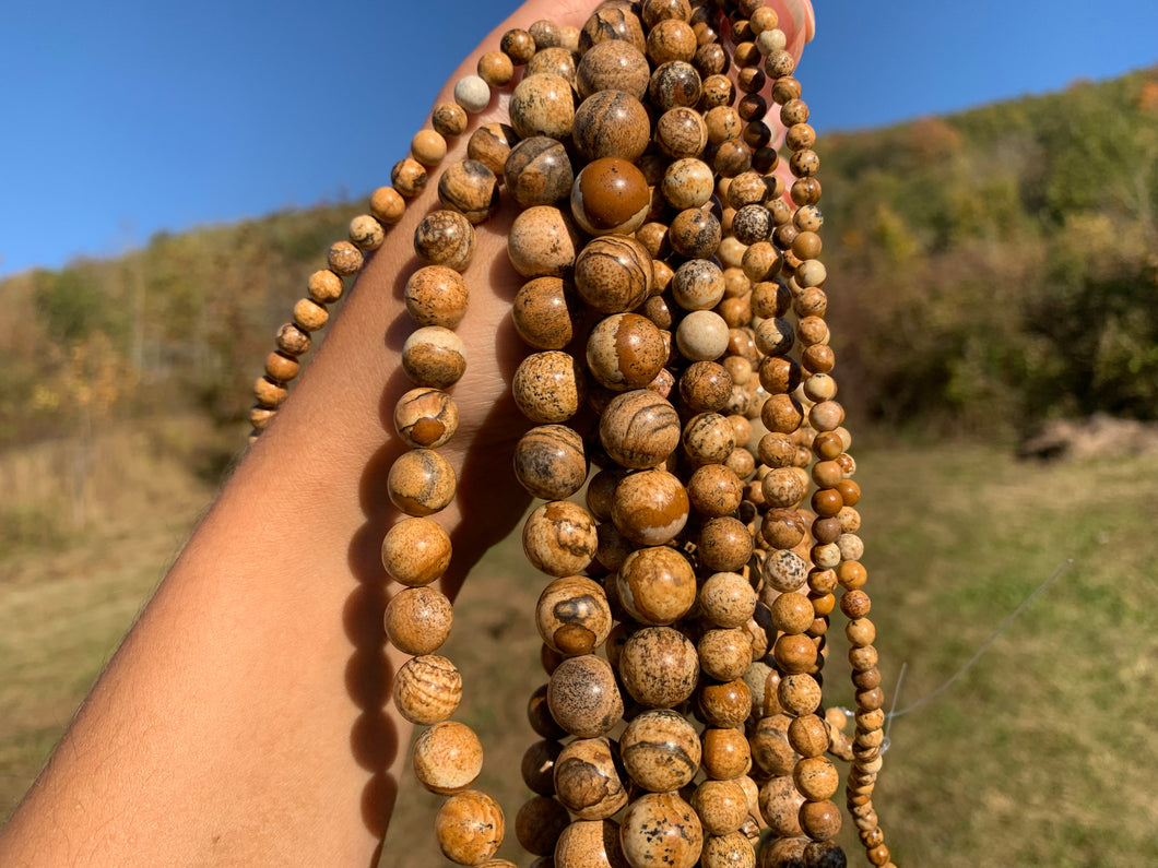 Perles en jaspe paysage entre 2 et 12mm