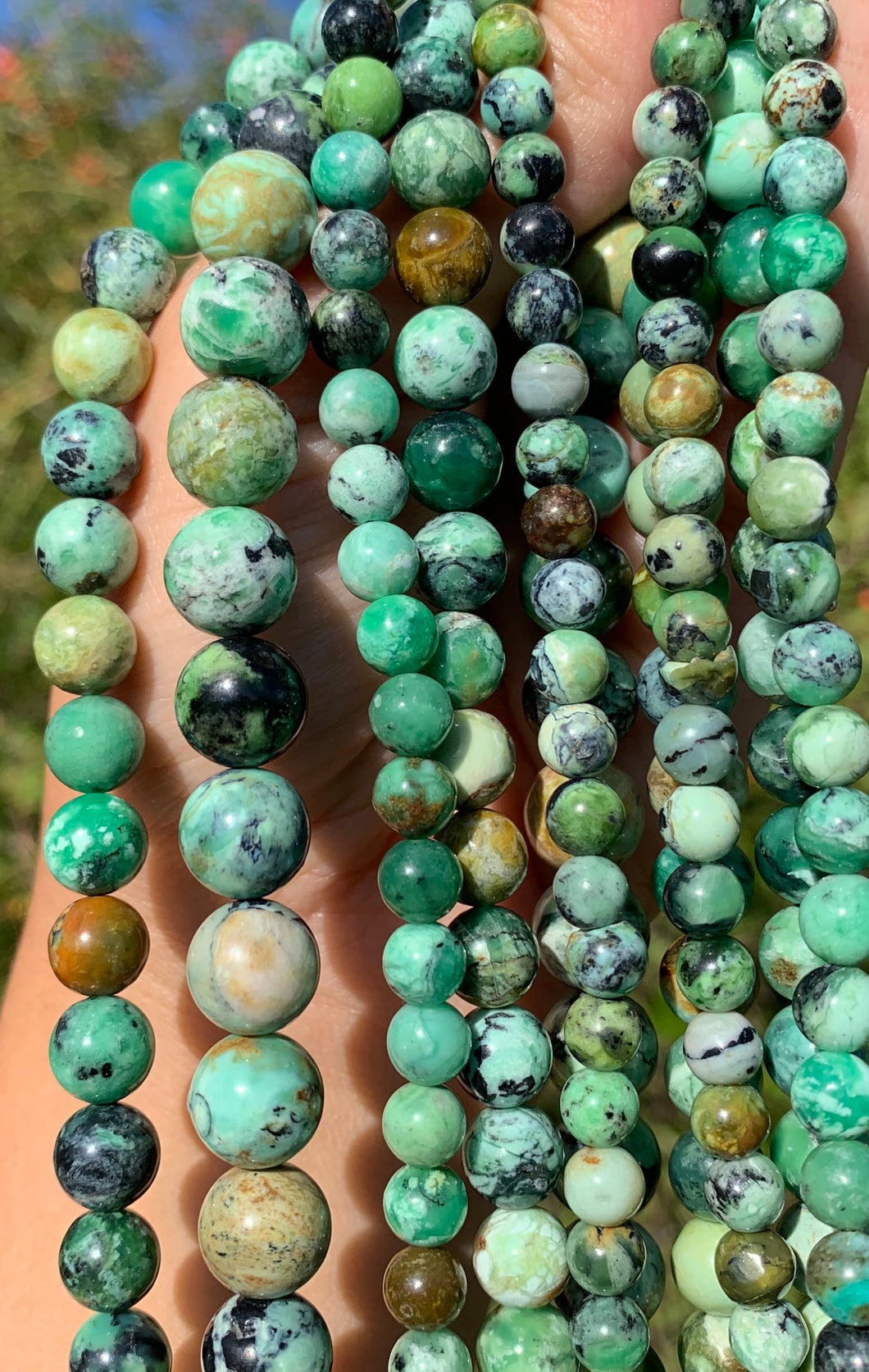 Perles en variscite entre 6 et 10mm