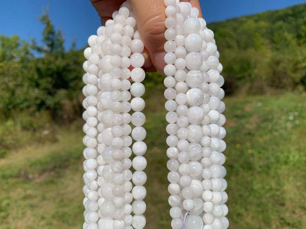 Perles en labradorite blanche entre 4 et 12mm LBD