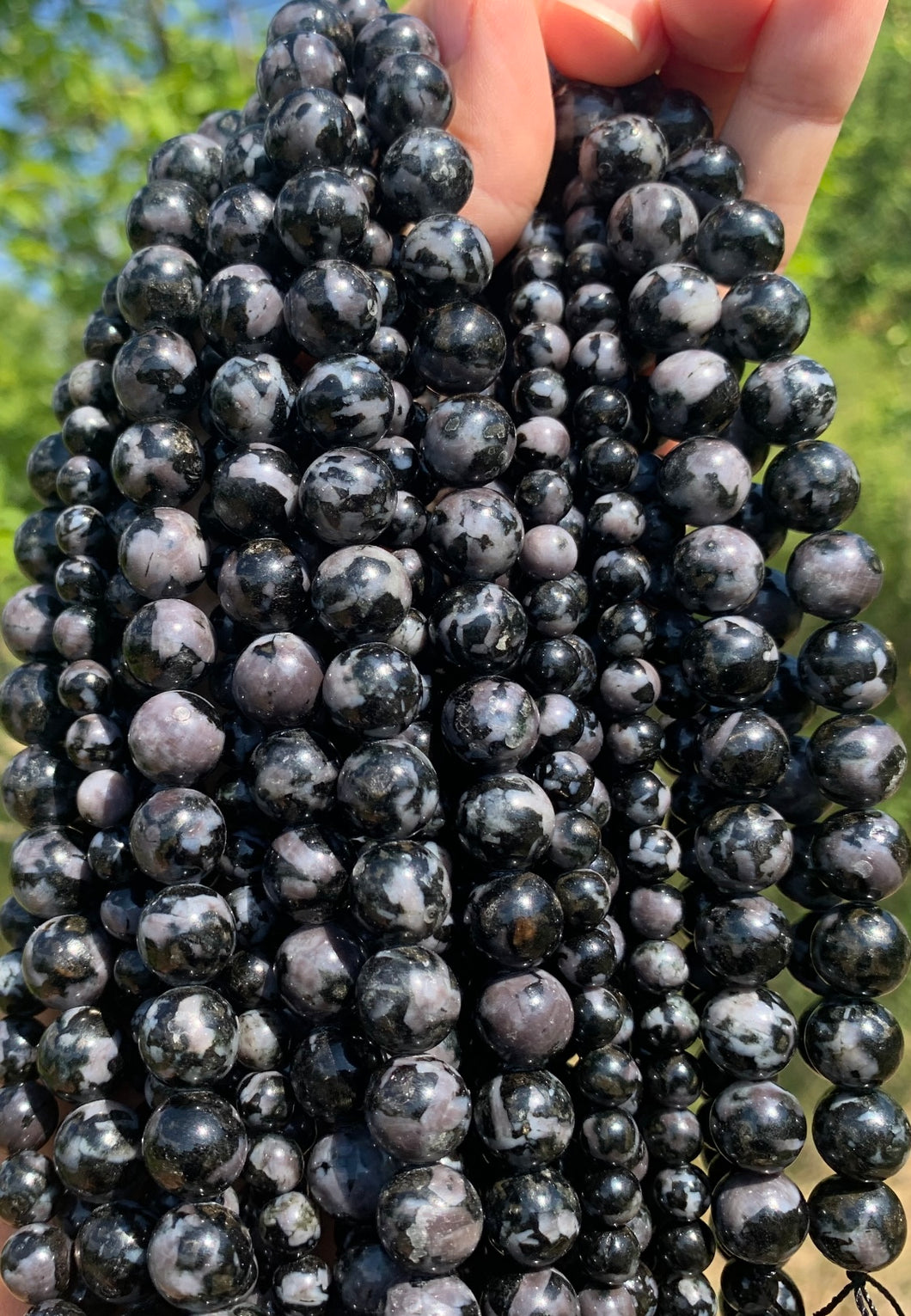 Perles en gabbro entre 6 et 10mm