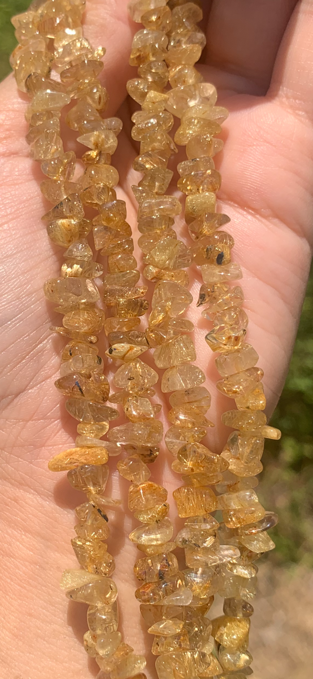 Perles en quartz rutile, forme chips