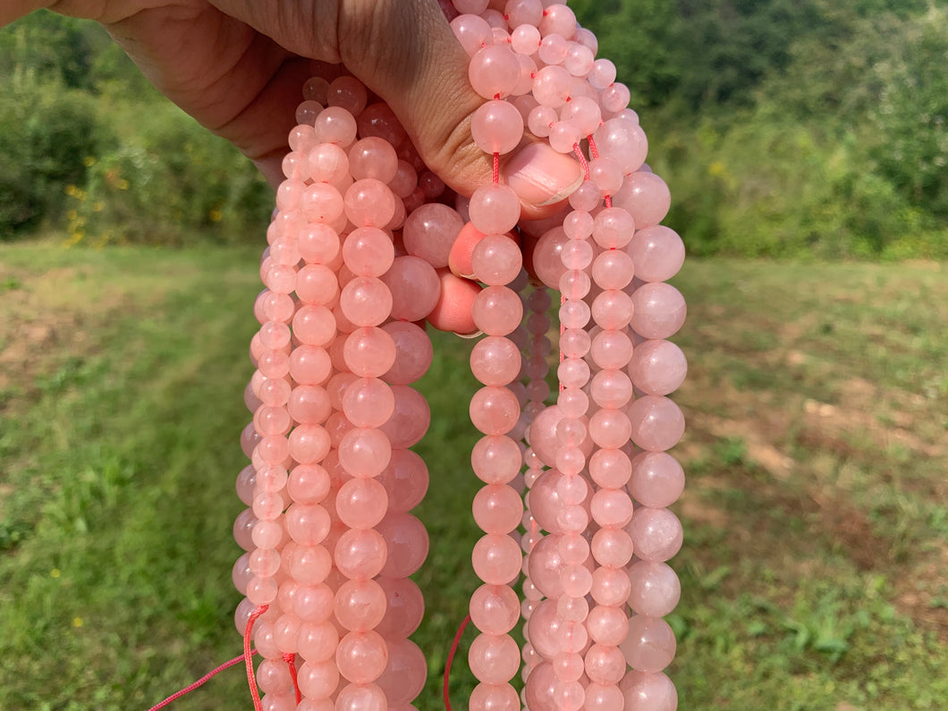 Perles en quartz rose entre 4 et 16mm