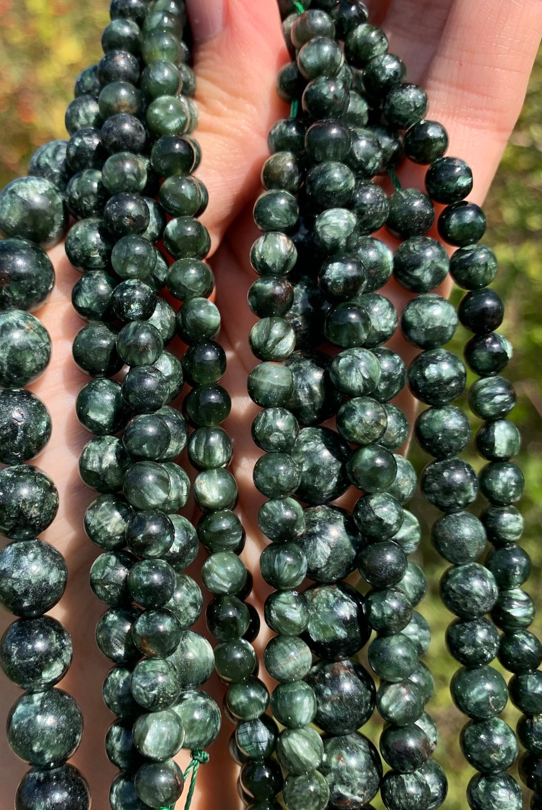 Perles en séraphinite entre 6 et 10mm