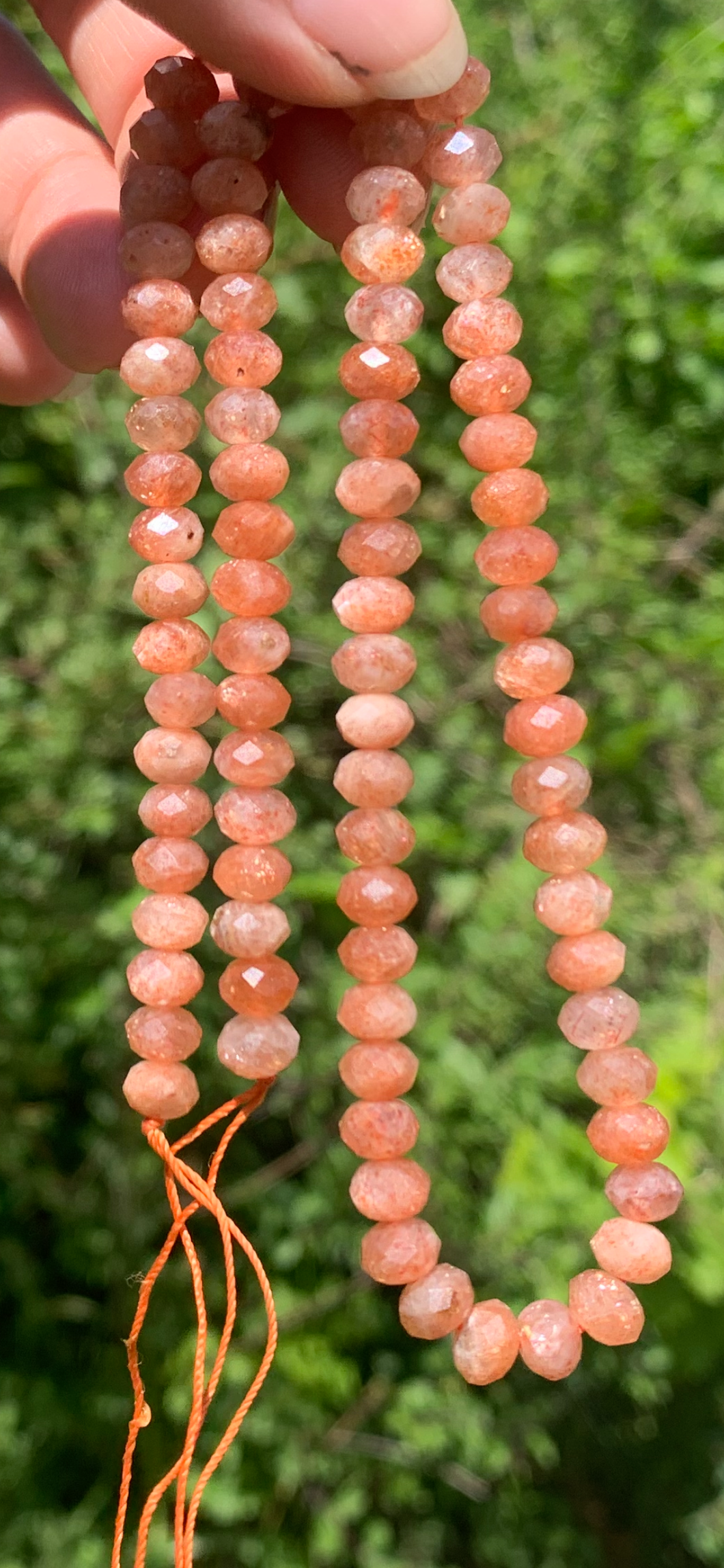 Perles en pierre de soleil, disque facetté