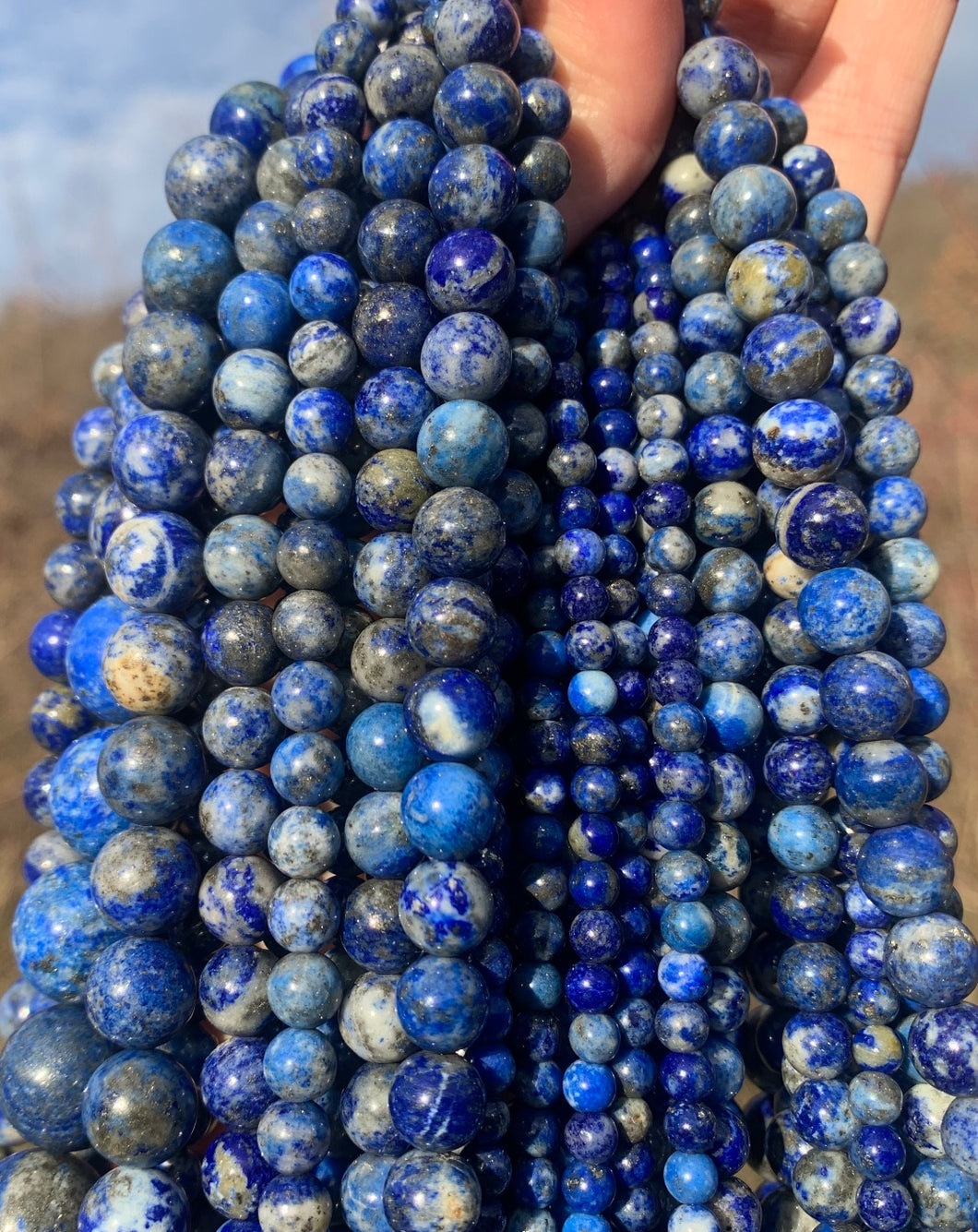 Perles en lapis-lazuli entre 4 et 14mm LU
