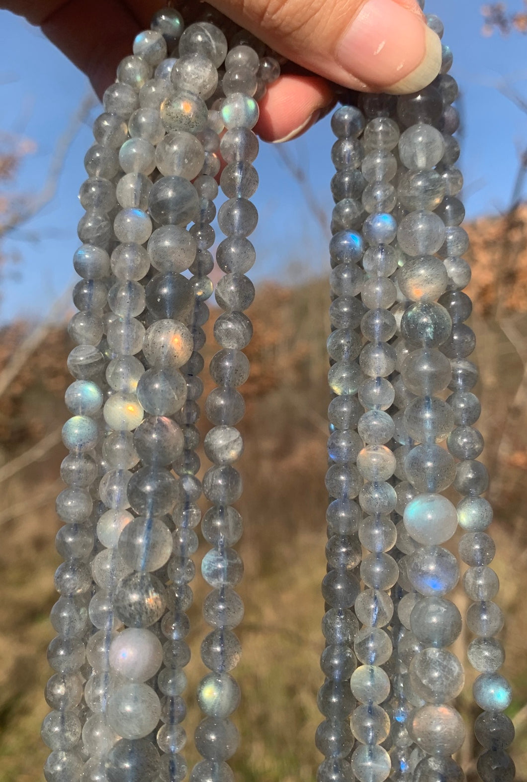 Perles en labradorite entre 2 et 8mm LC