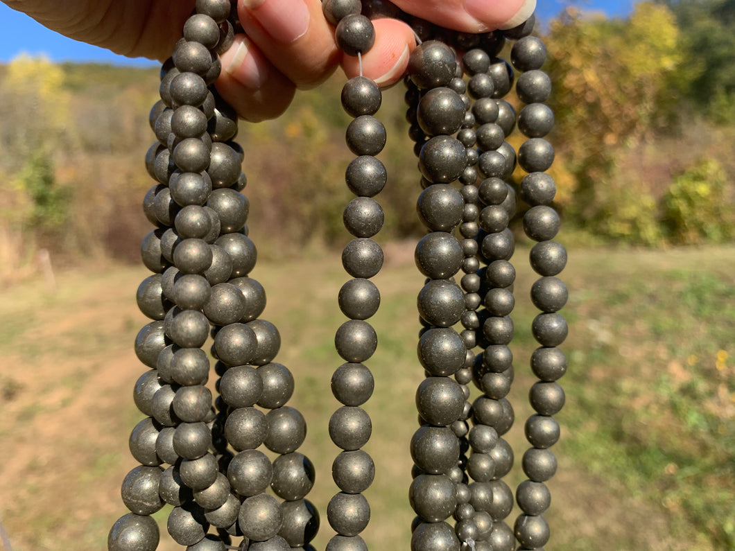 Perles en pyrite entre 4 et 14mm