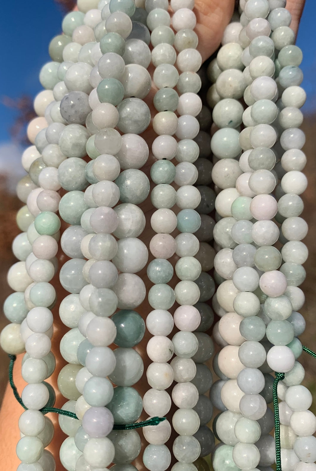 Perles en jade jadéite entre 6 et 8mm