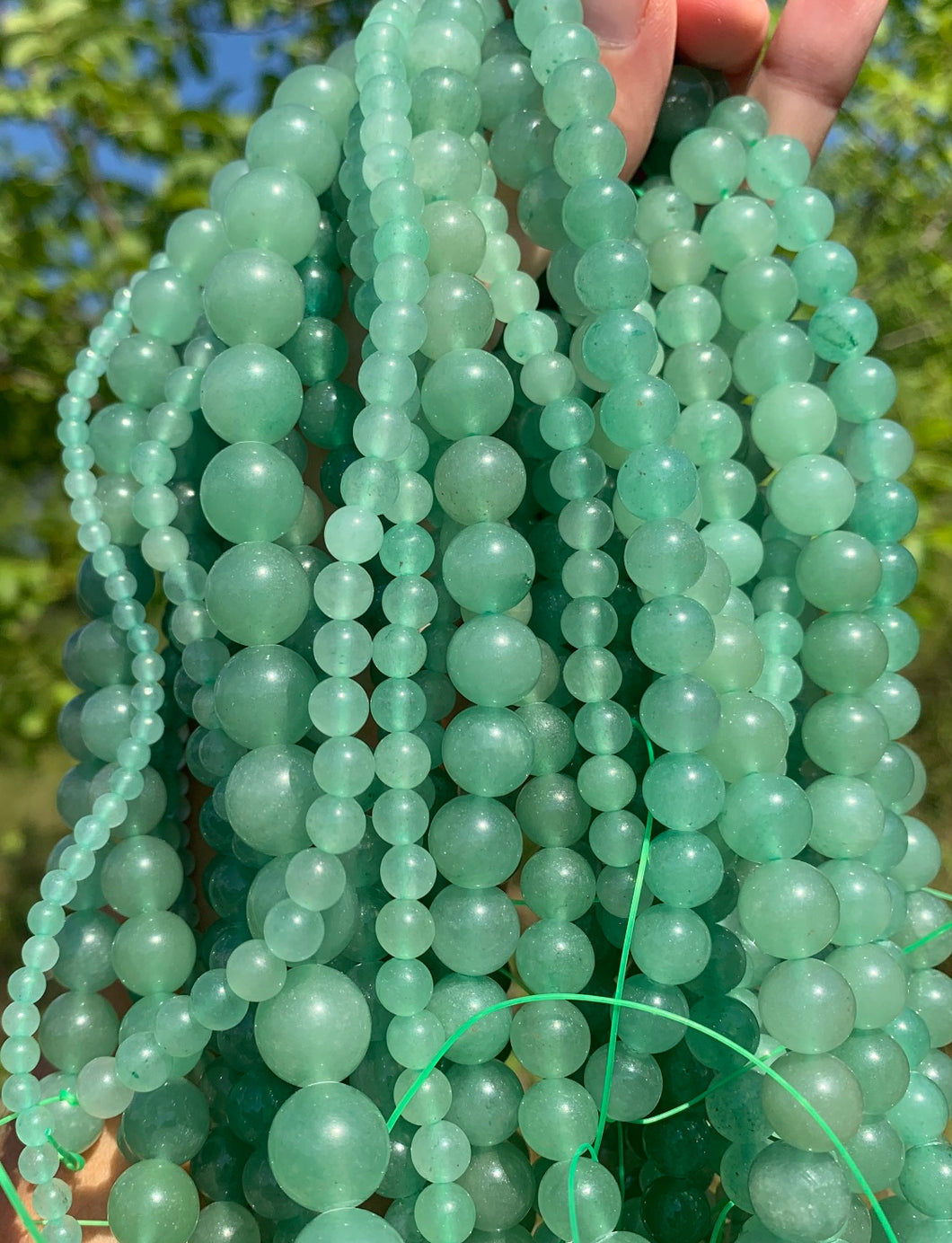 Perles en aventurine verte entre 4 et 14mm