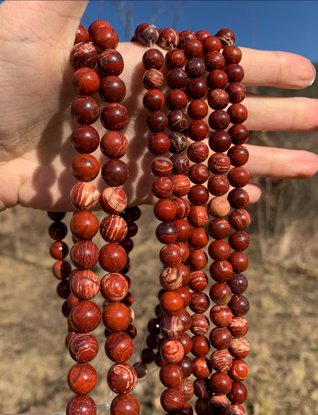 Perles en jaspe peau de serpent entre 8 et 10mm