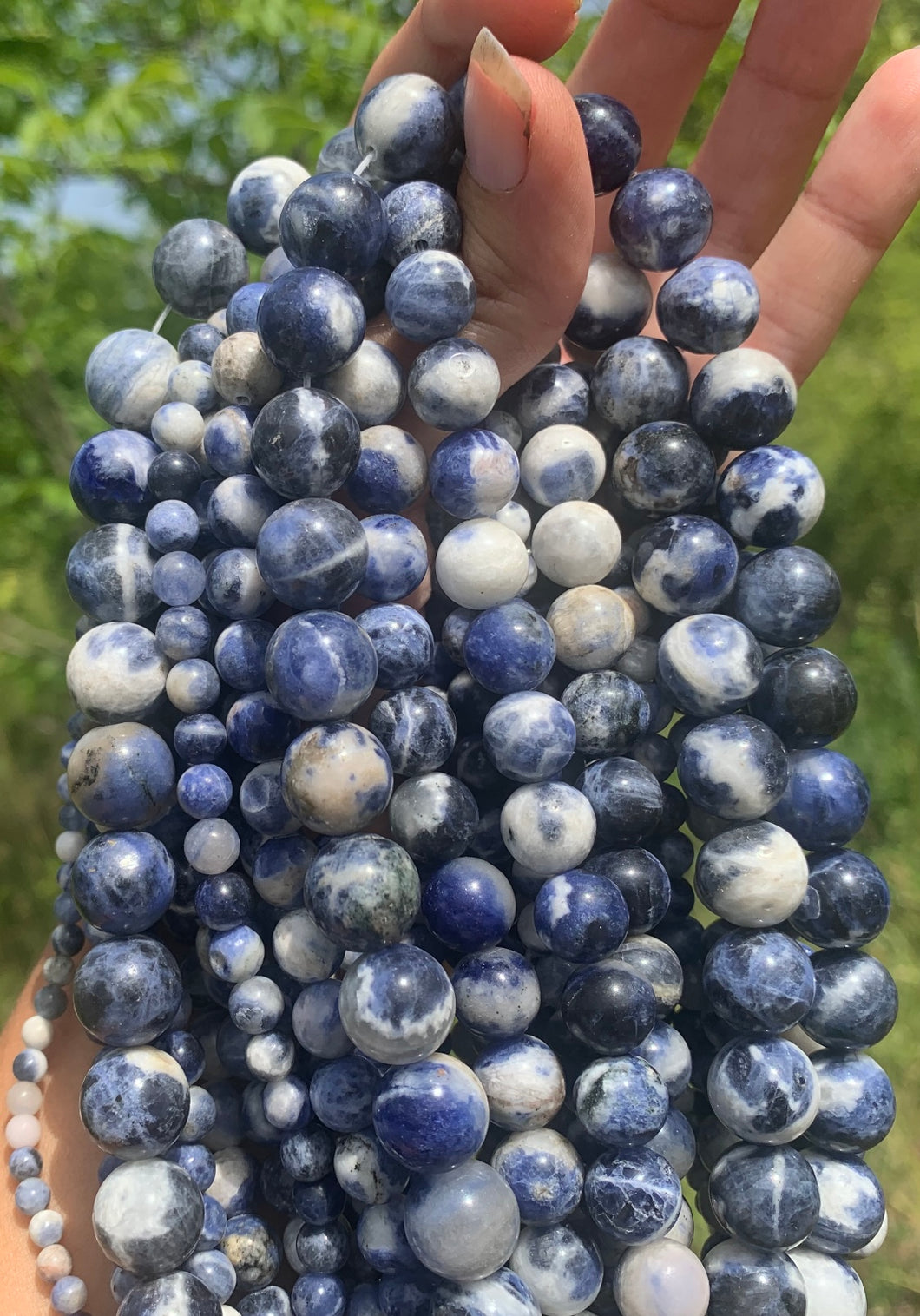 Perles en sodalite entre 2 et 12mm SU