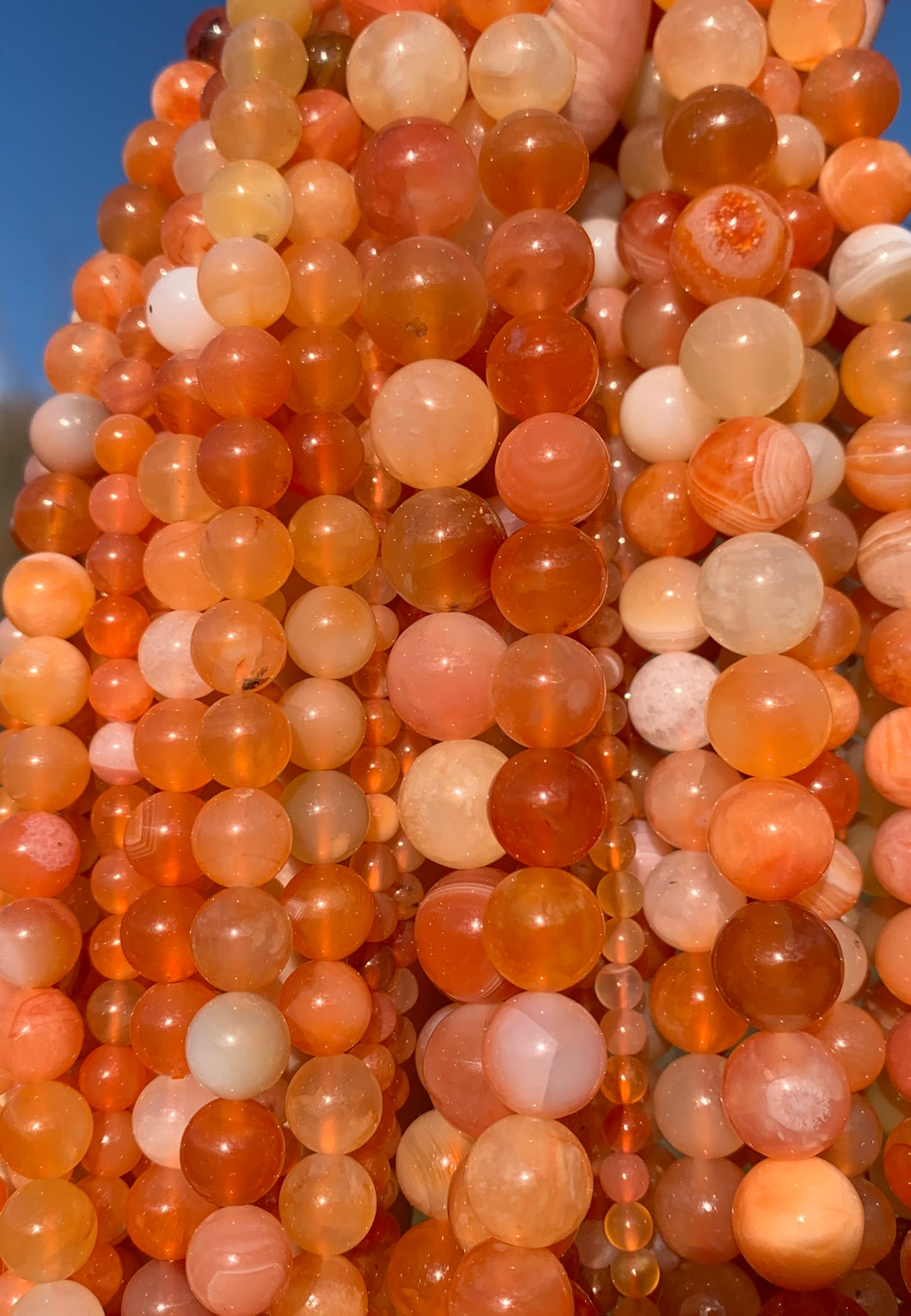 Perles en agate du Botswana entre 4 et 12mm