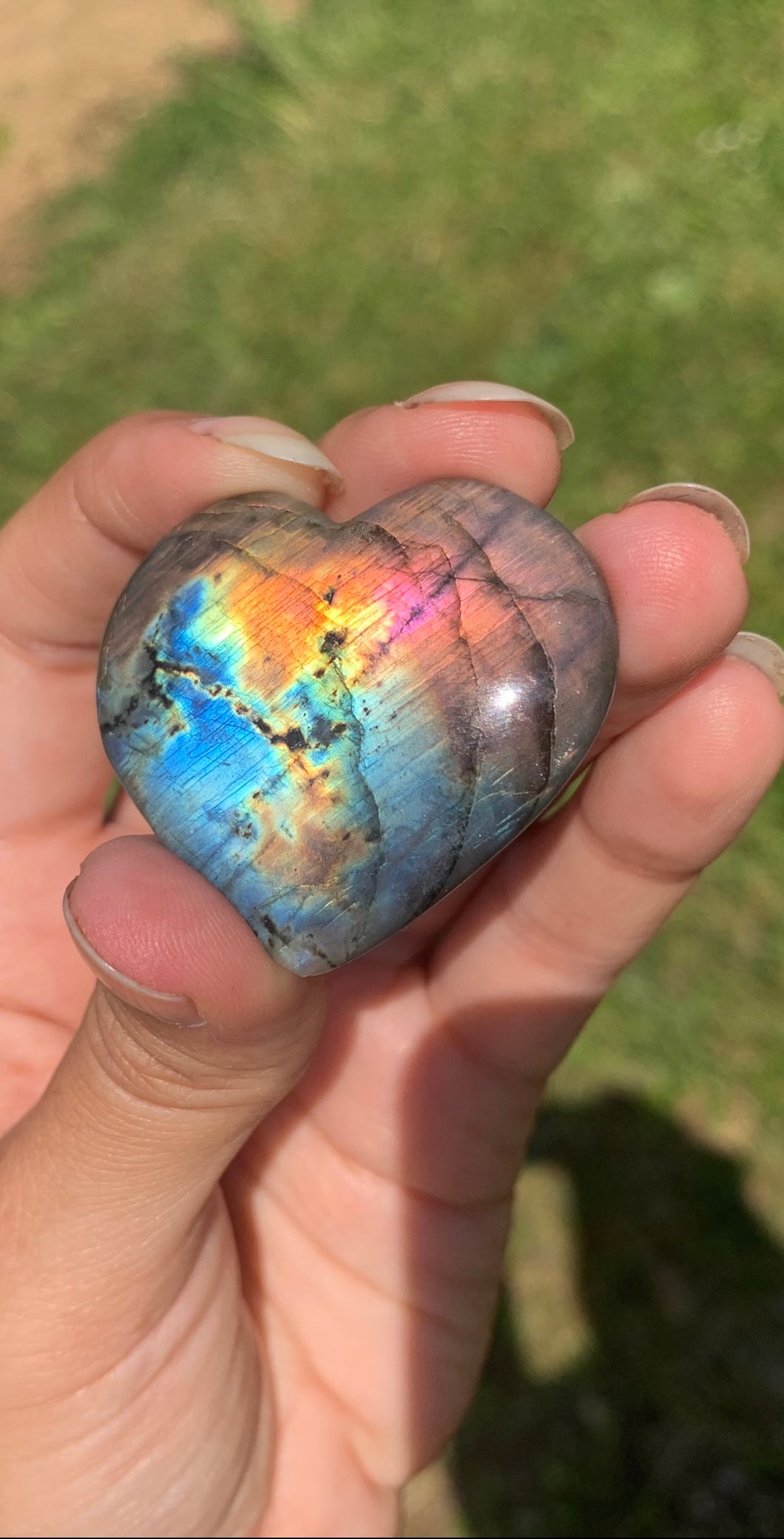 VENDU Coeur labradorite 12