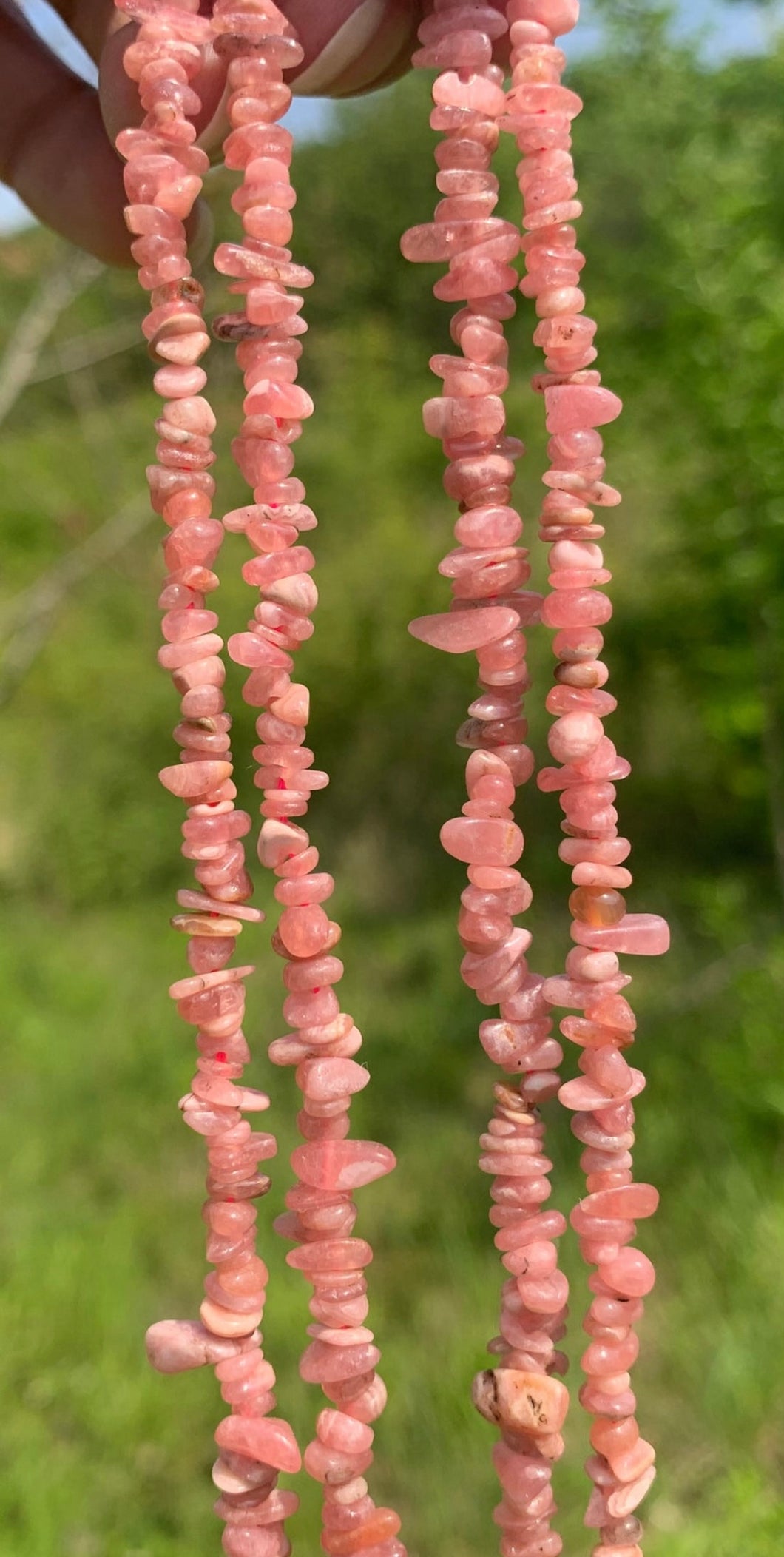 Perles en rhodochrosite, forme chips