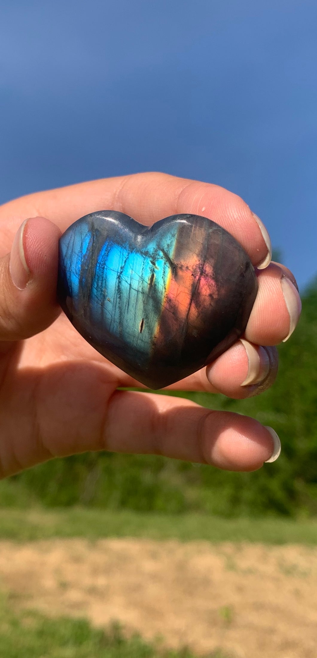 VENDU Coeur labradorite 28