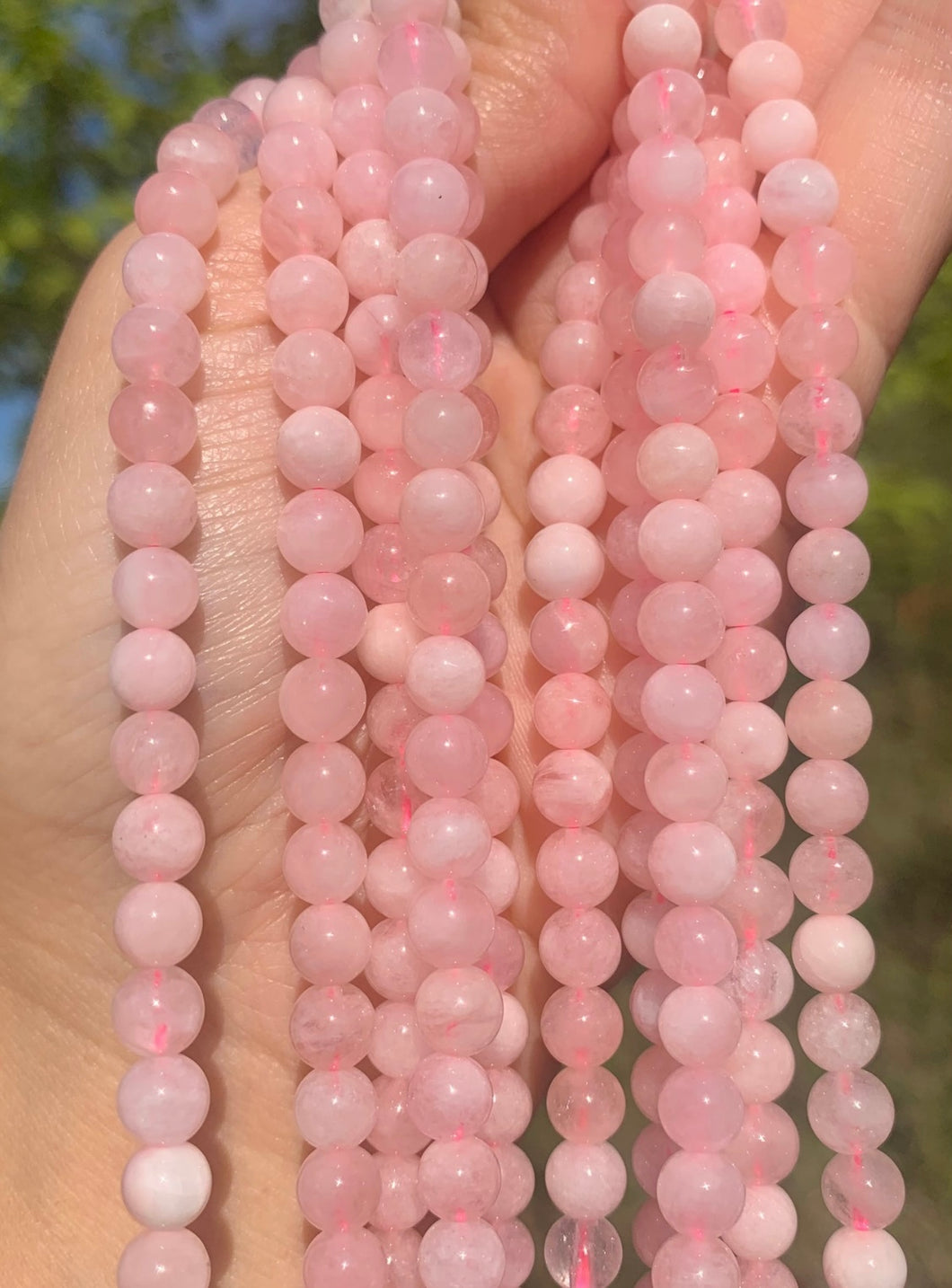 Perles en morganite en 6 et 8mm